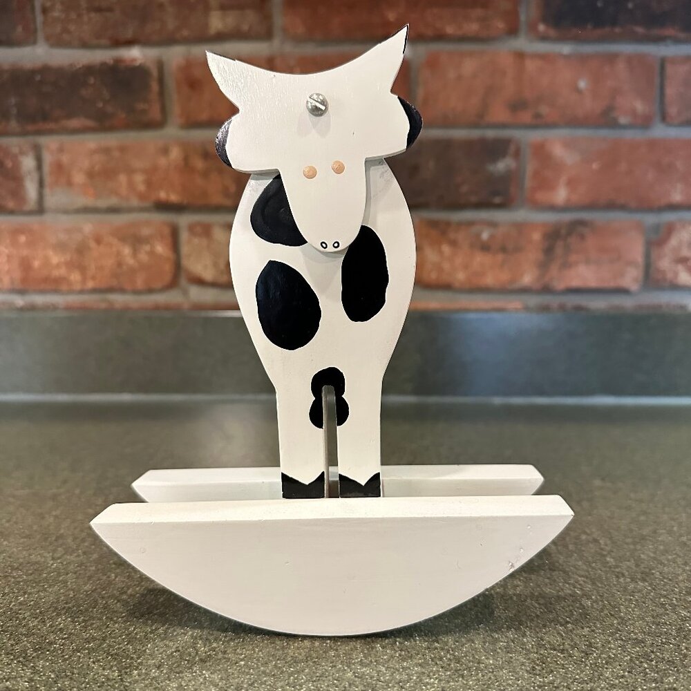 Holstein Cow Rocking Toy - Hand made and painted